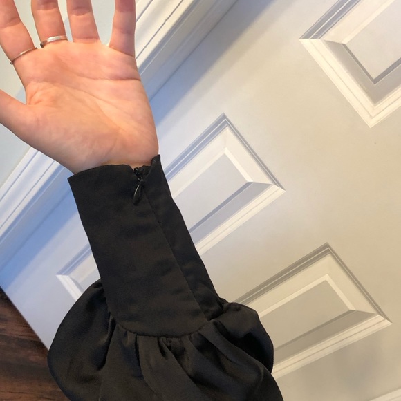 Black satin off the shoulder top - Picture 7 of 7